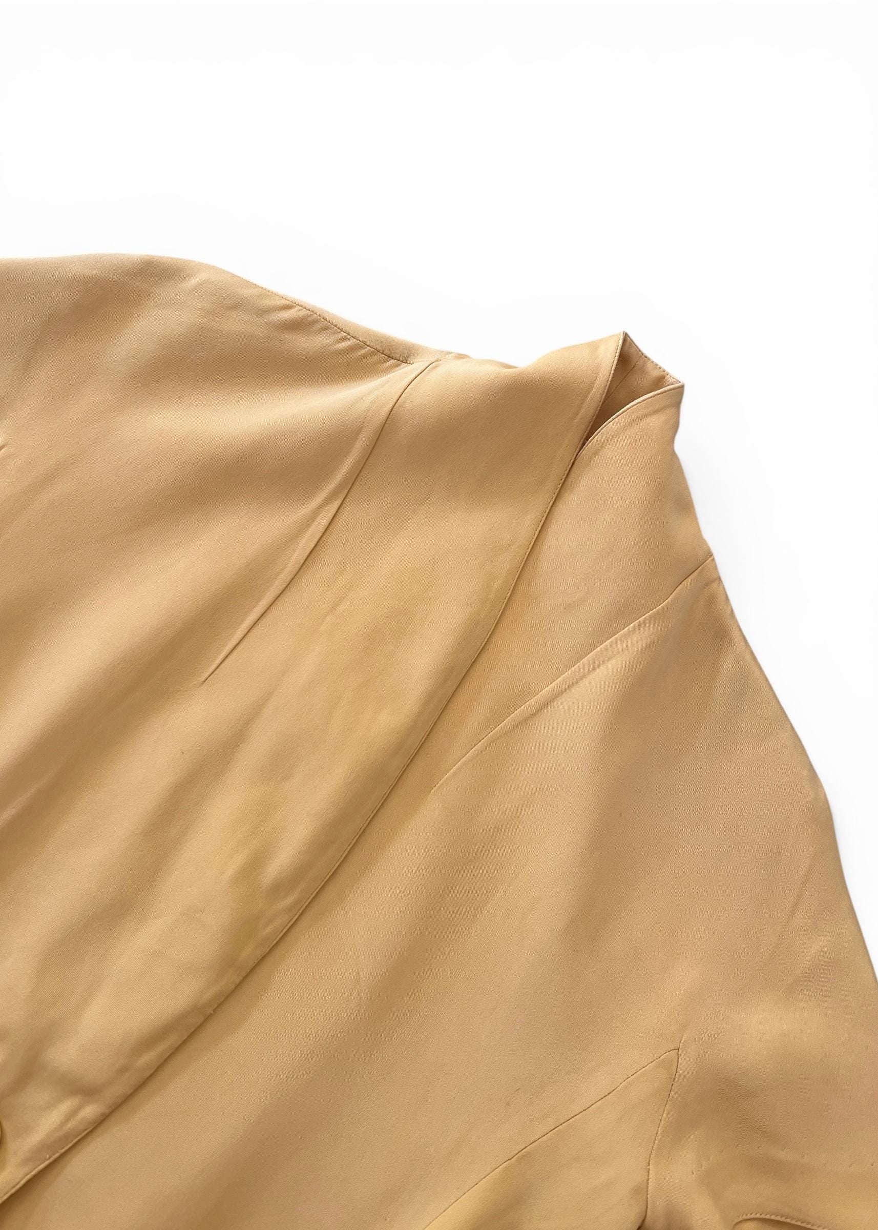 Giacca Vintage 100% Seta Giallo Made in Italy