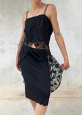 Top Vintage Y2K in Mesh e Pizzo Nero