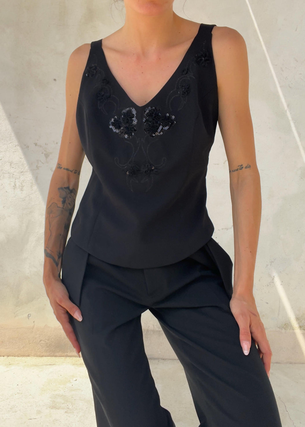 Bustier Vintage Y2K Nero Ricamato