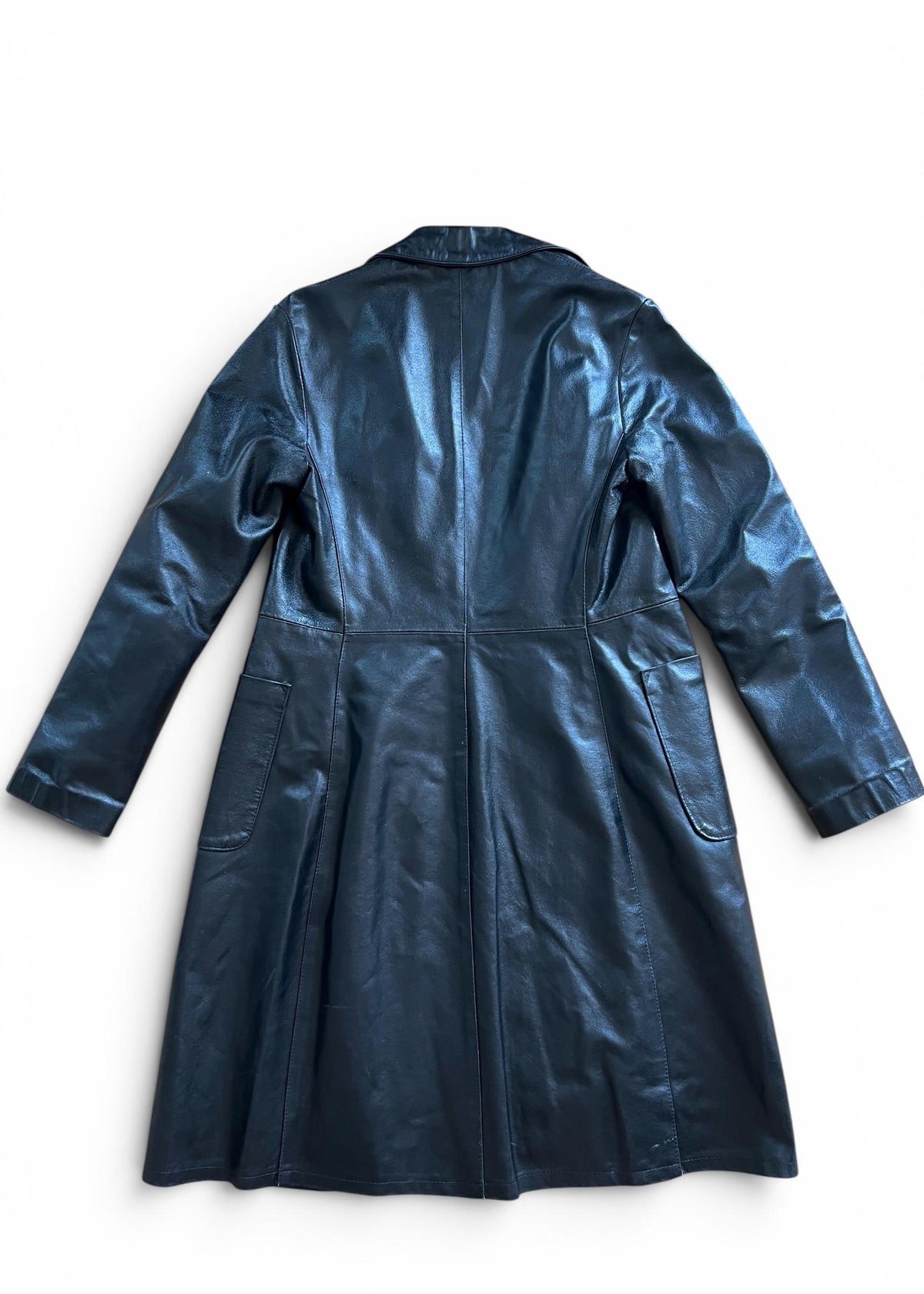 Trench Vintage Camomilla in Vera Pelle Nera