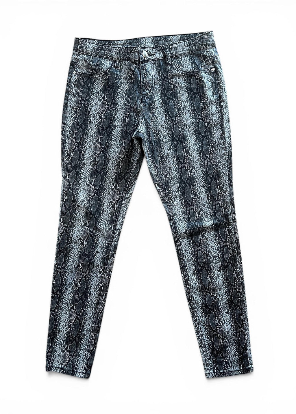 Pantaloni Vintage Y2K Effetto Pitone Grigio