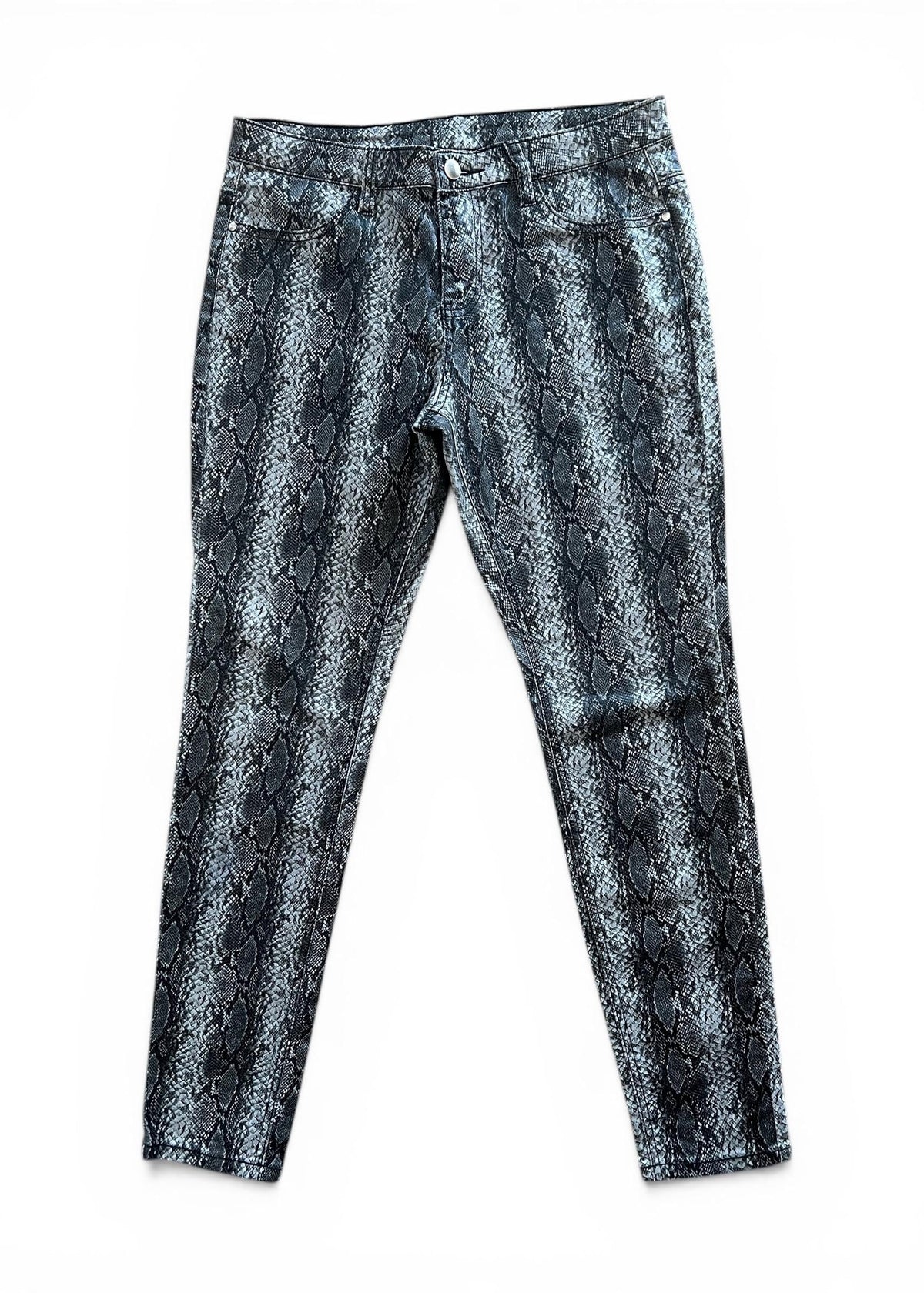 Pantaloni Vintage Y2K Effetto Pitone Grigio