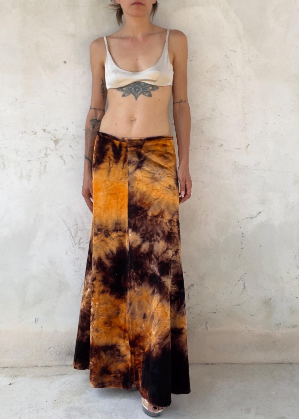Gonna Lunga Vintage Tie Dye in Velluto