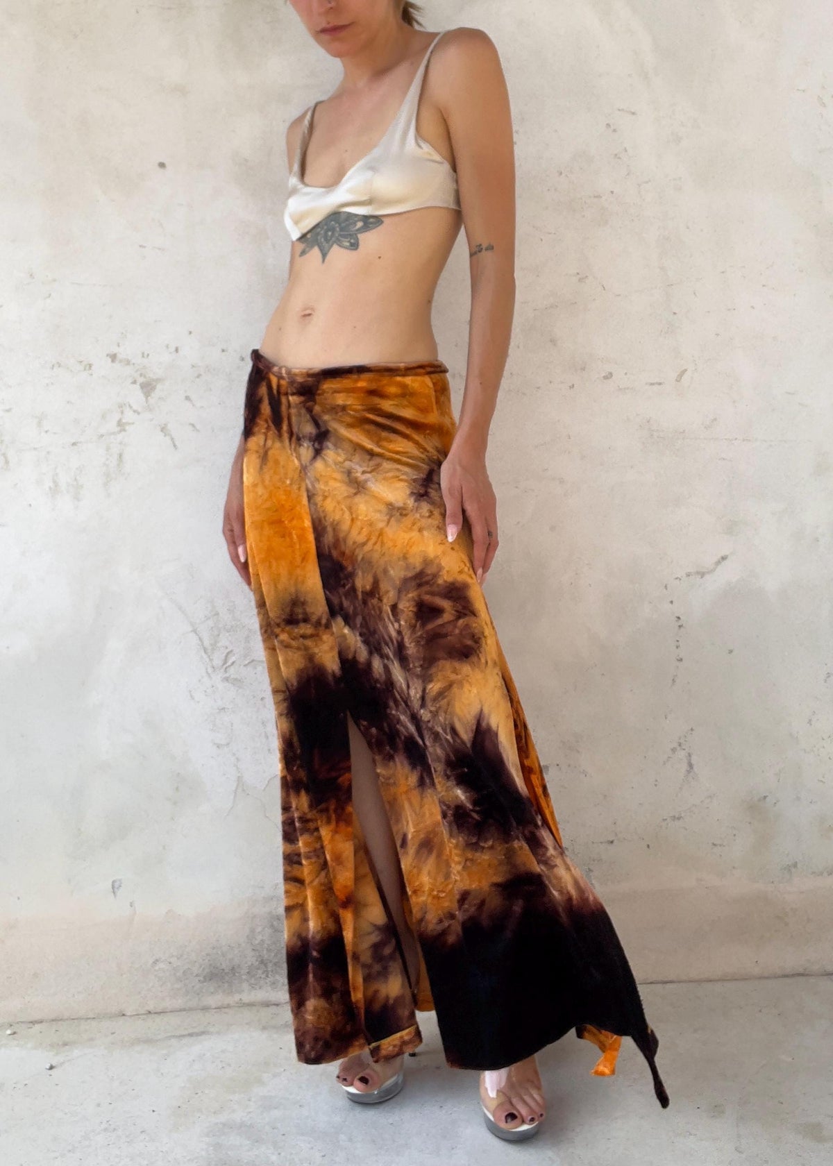 Gonna Lunga Vintage Tie Dye in Velluto