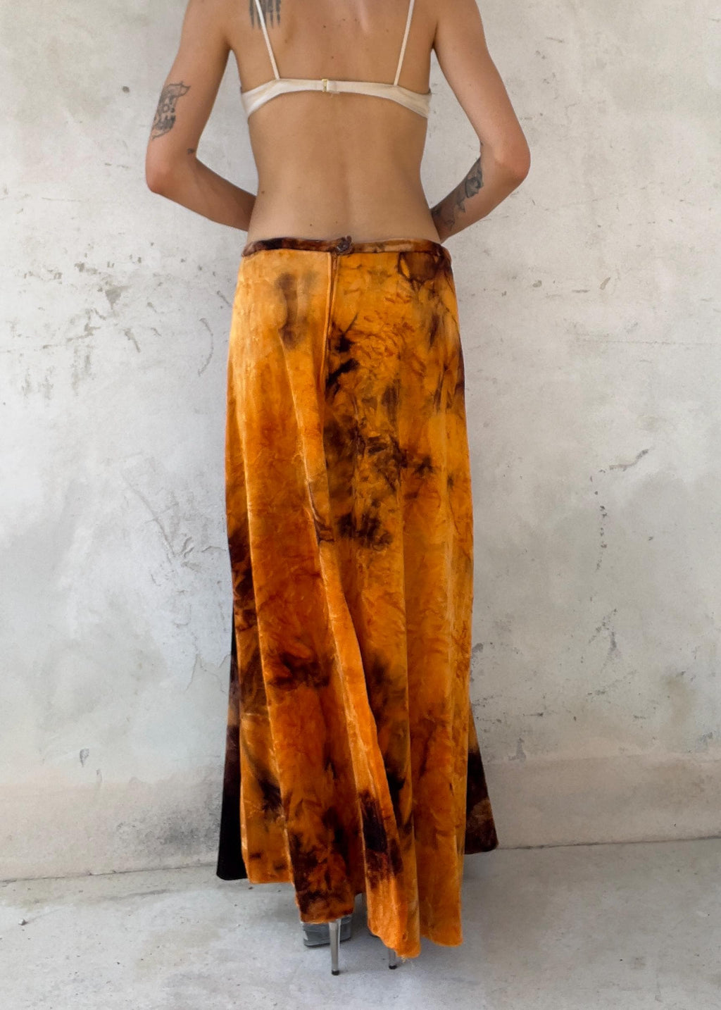 Gonna Lunga Vintage Tie Dye in Velluto