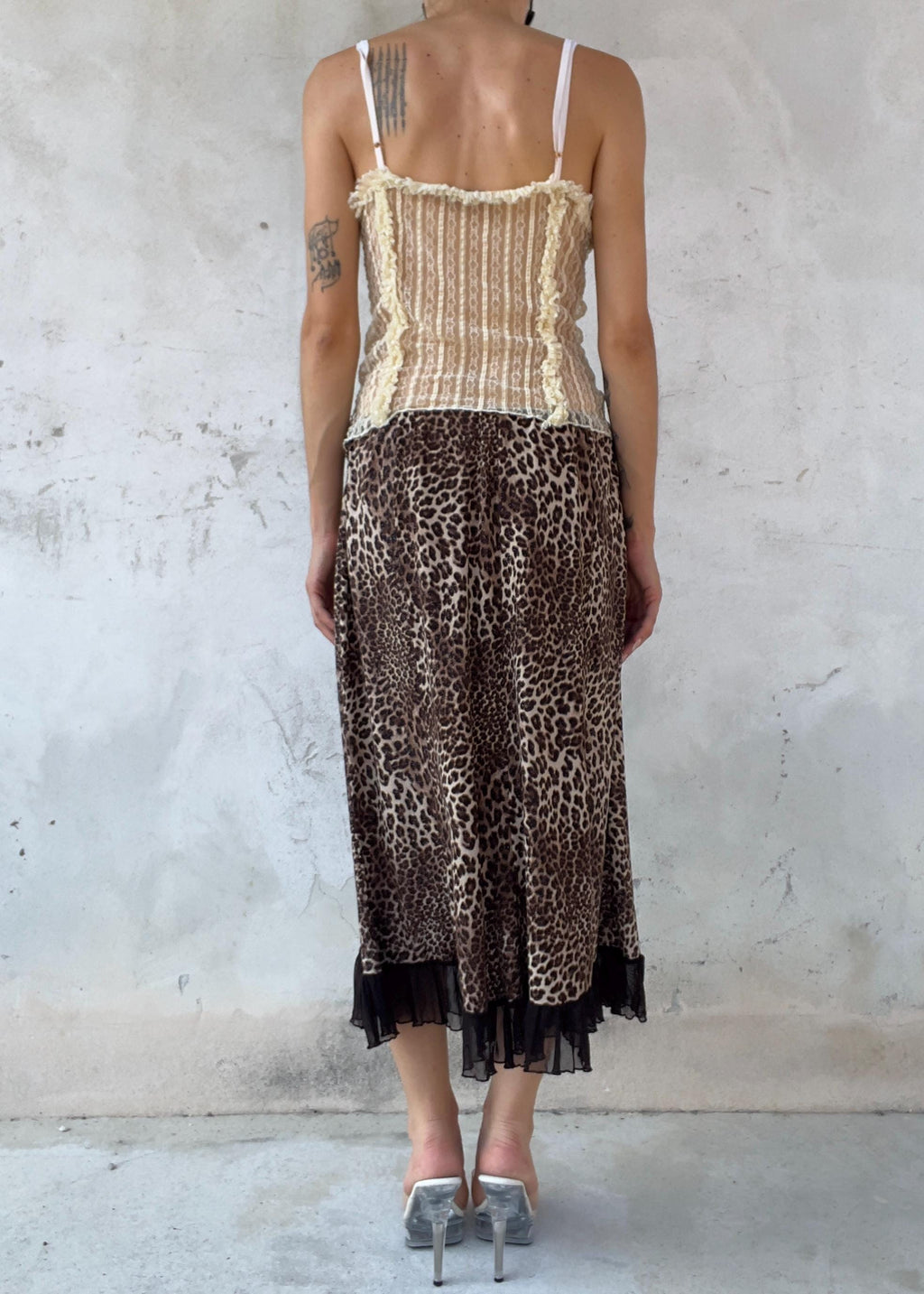 Gonna Midi Vintage Y2K Leopardata