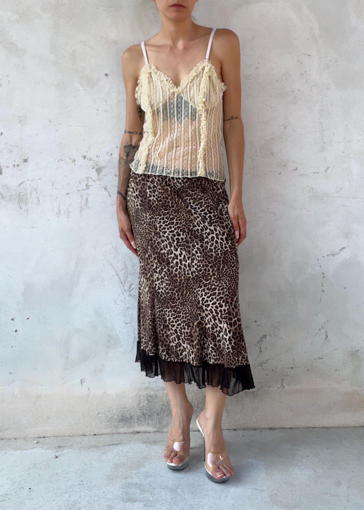 Gonna Midi Vintage Y2K Leopardata