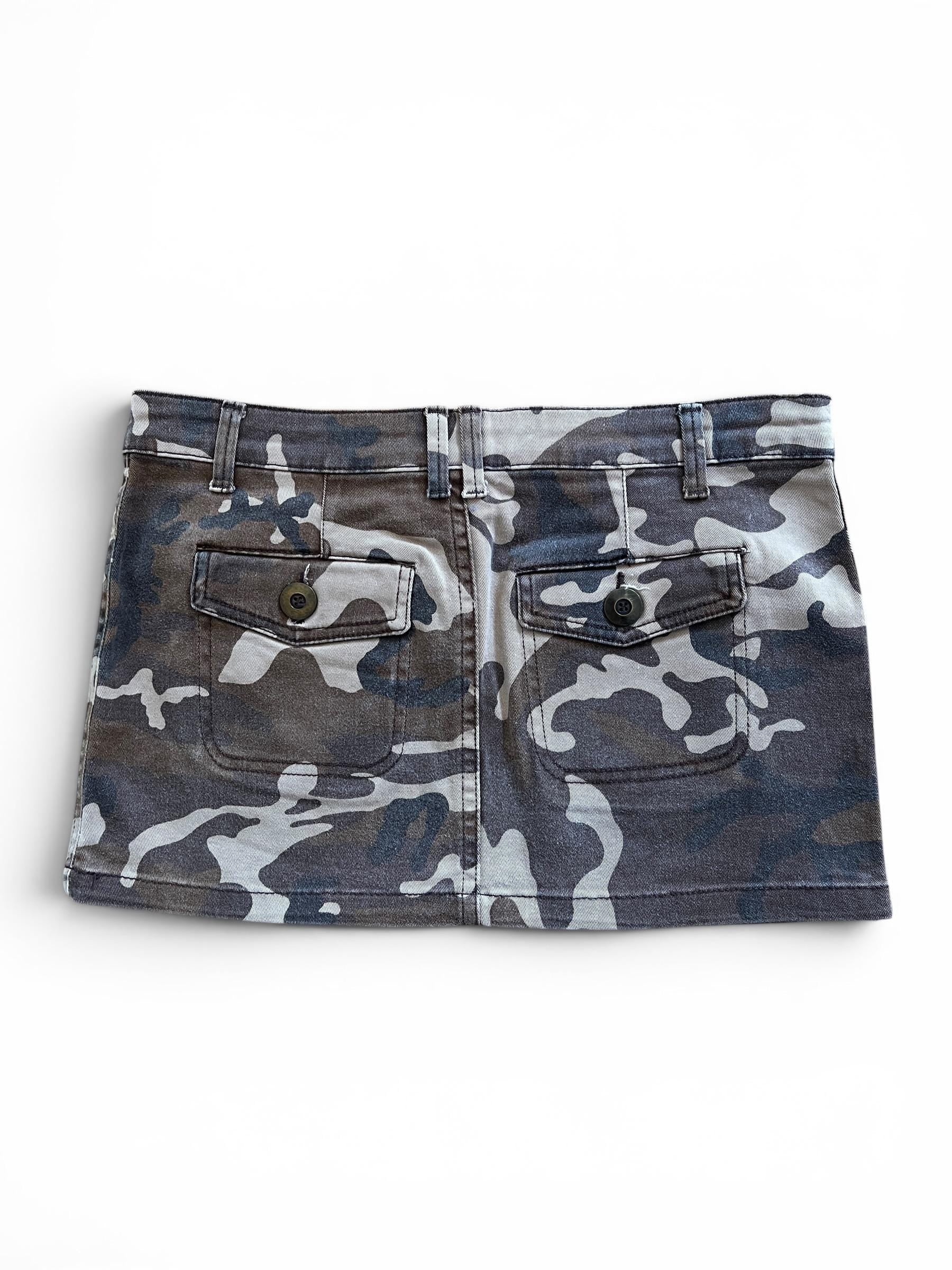 Minigonna Vintage Y2K Camouflage Low Rise