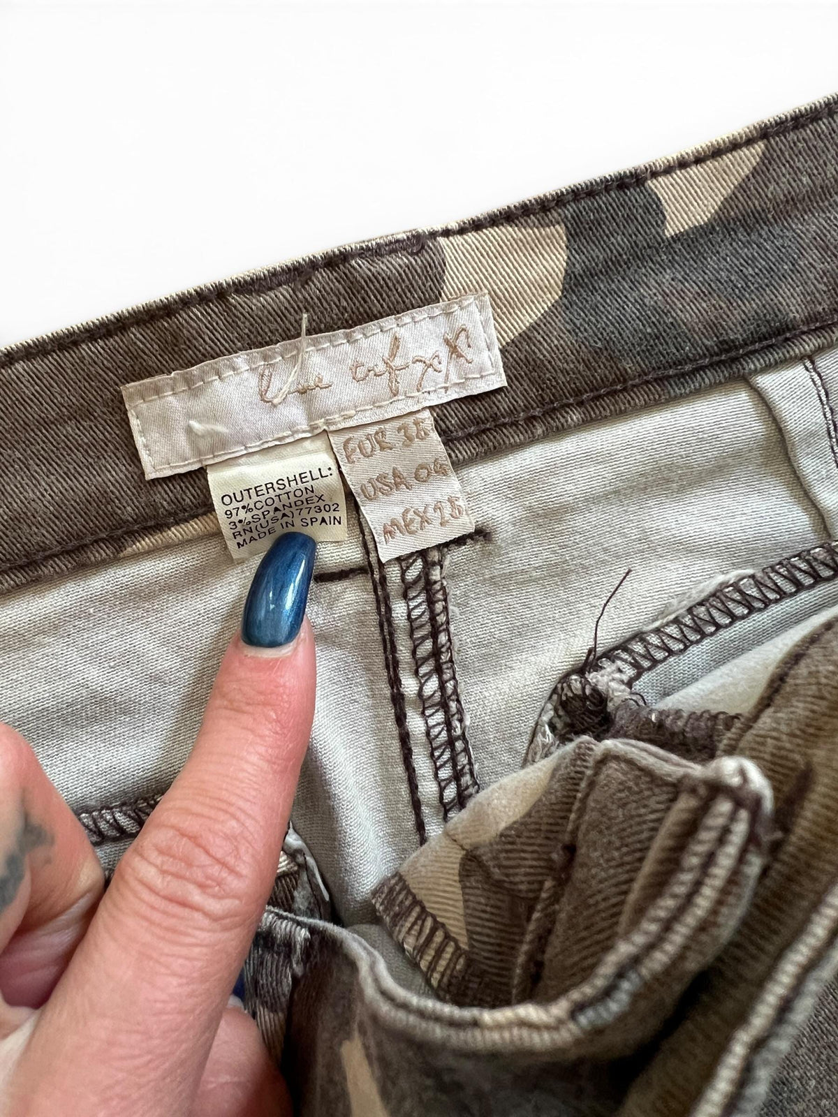 Minigonna Vintage Y2K Camouflage Low Rise