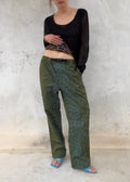 Pantaloni Vintage Y2K Leopardati Verdi