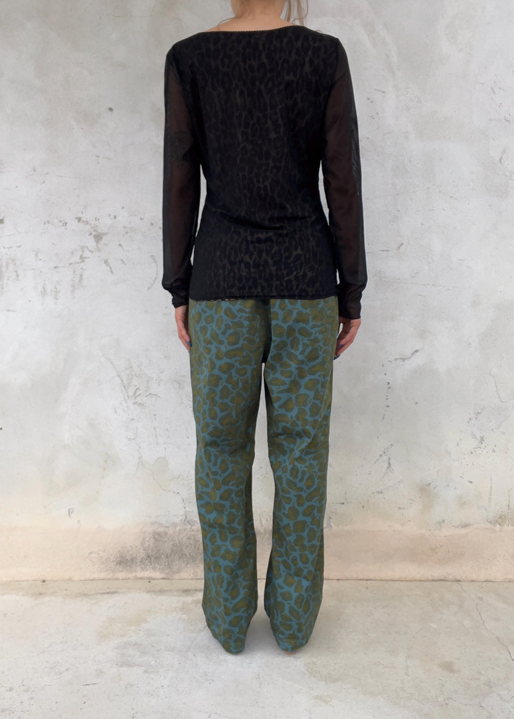 Pantaloni Vintage Y2K Leopardati Verdi