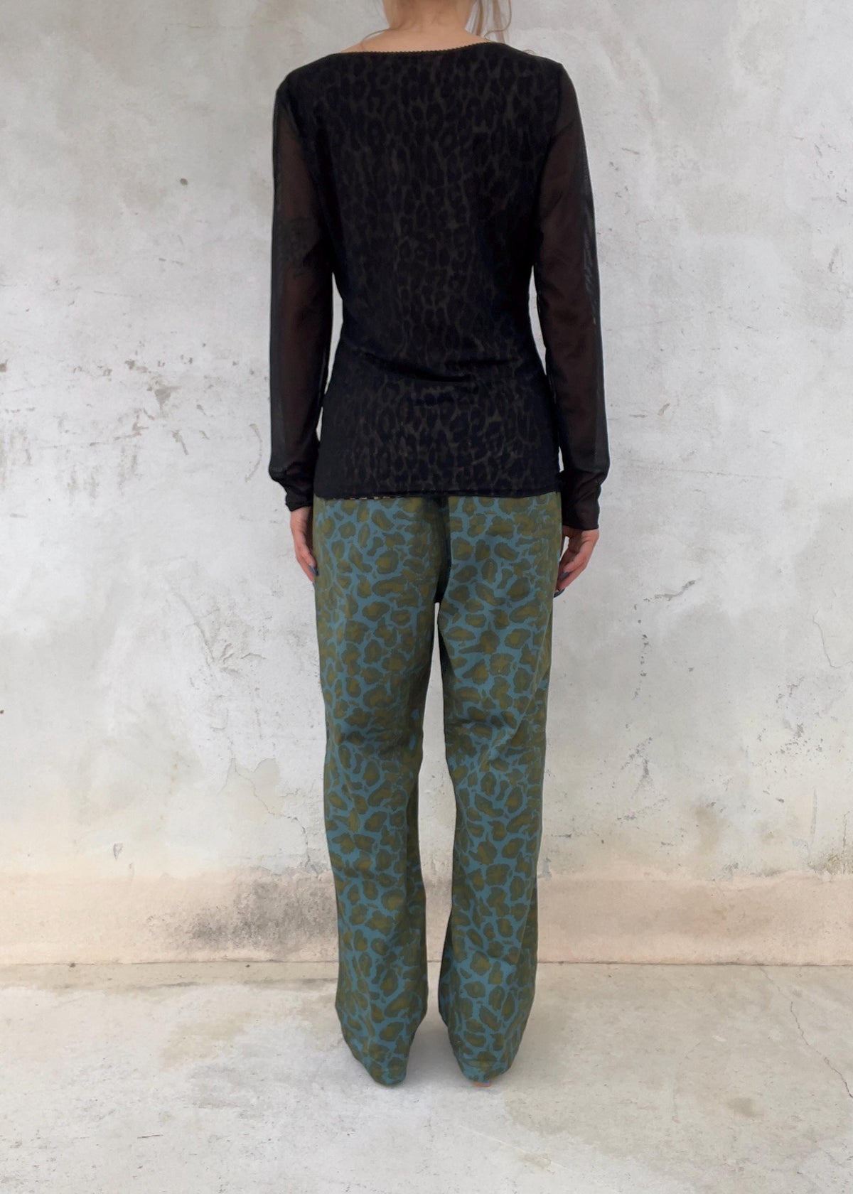 Pantaloni Vintage Y2K Leopardati Verdi