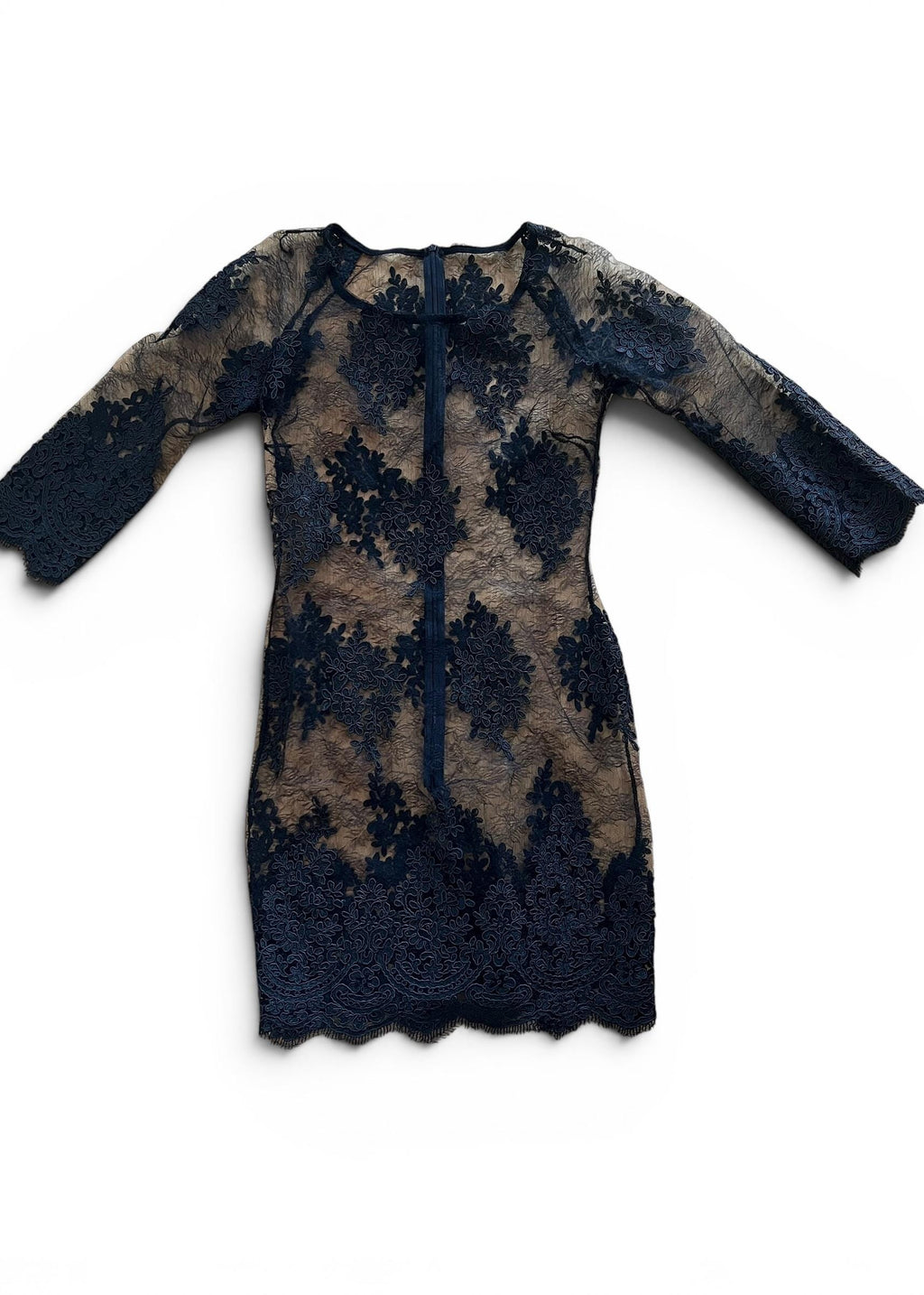 Abito Vintage in Pizzo Nero Trasparente