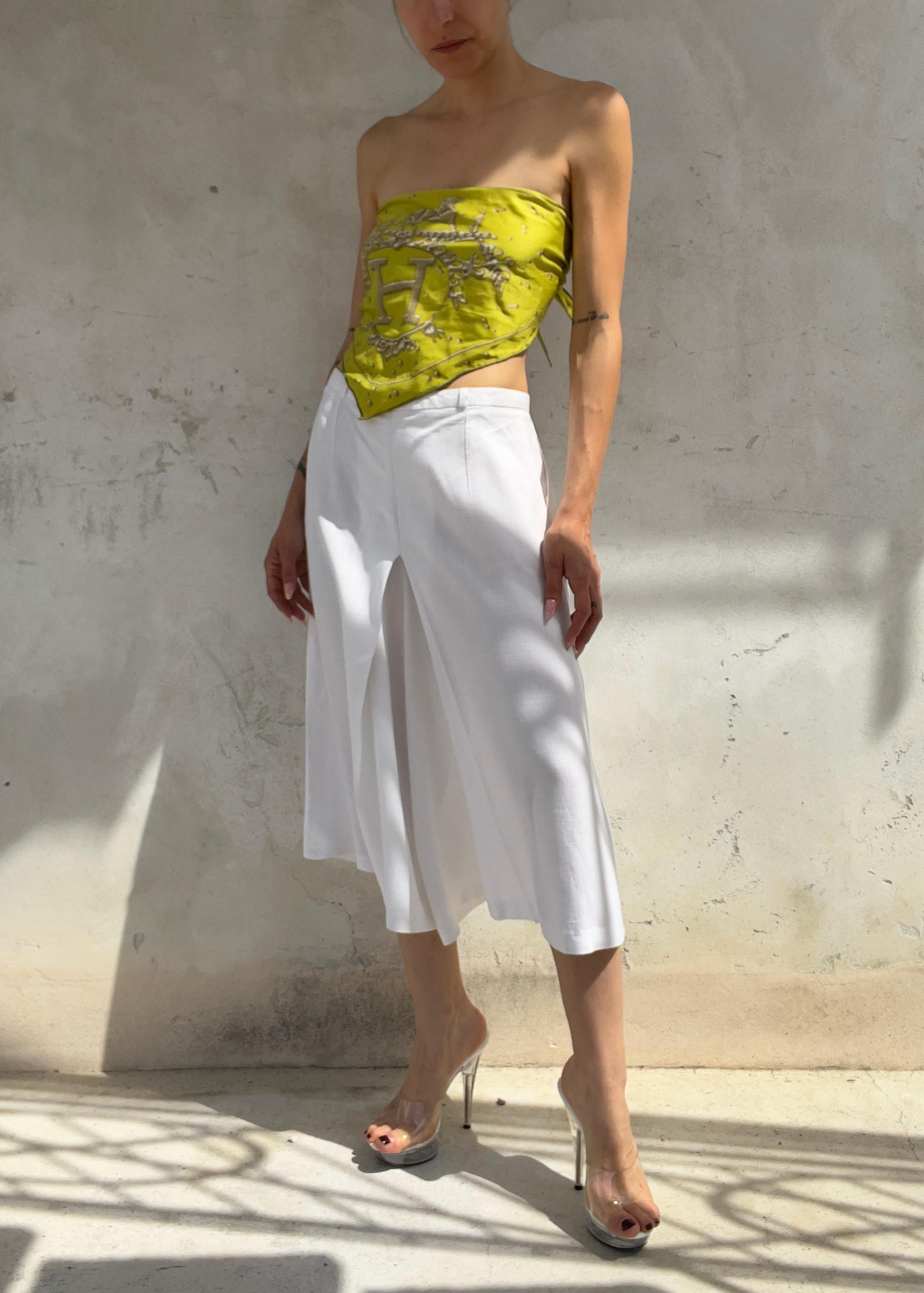 Pantaloni Culotte Vintage Bianca