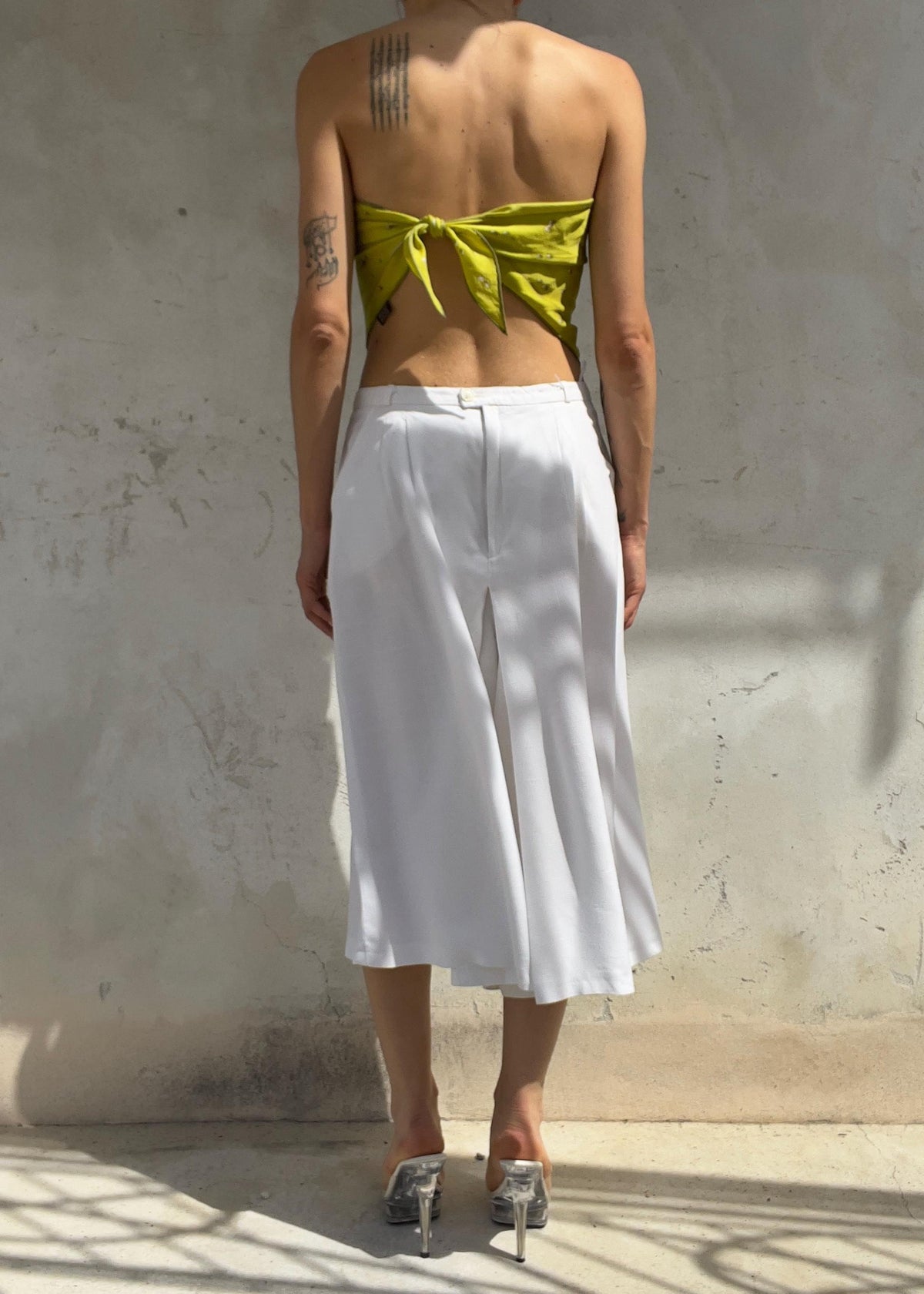 Pantaloni Culotte Vintage Bianca