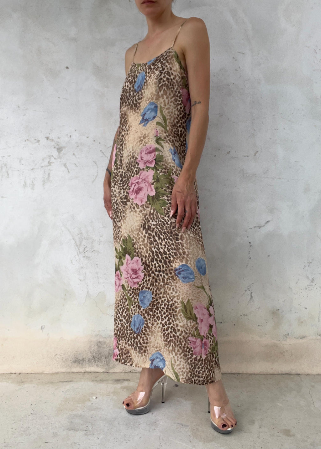 Abito Lungo Vintage Animalier e Floreale