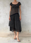 Abito Vintage a Pois Nero e Bianco