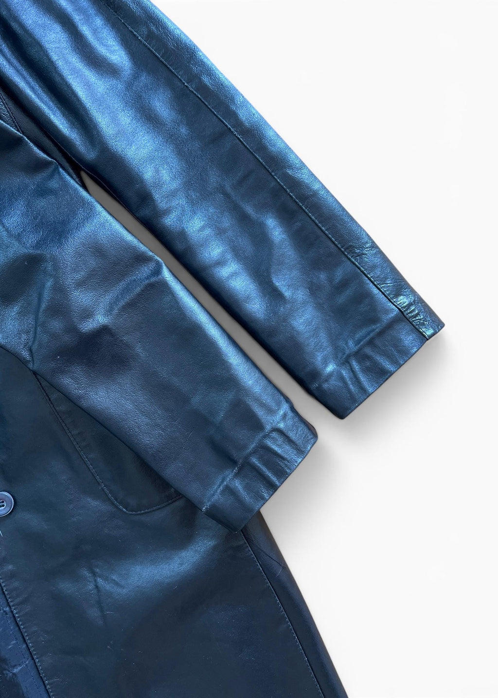 Trench Vintage Camomilla in Vera Pelle Nera