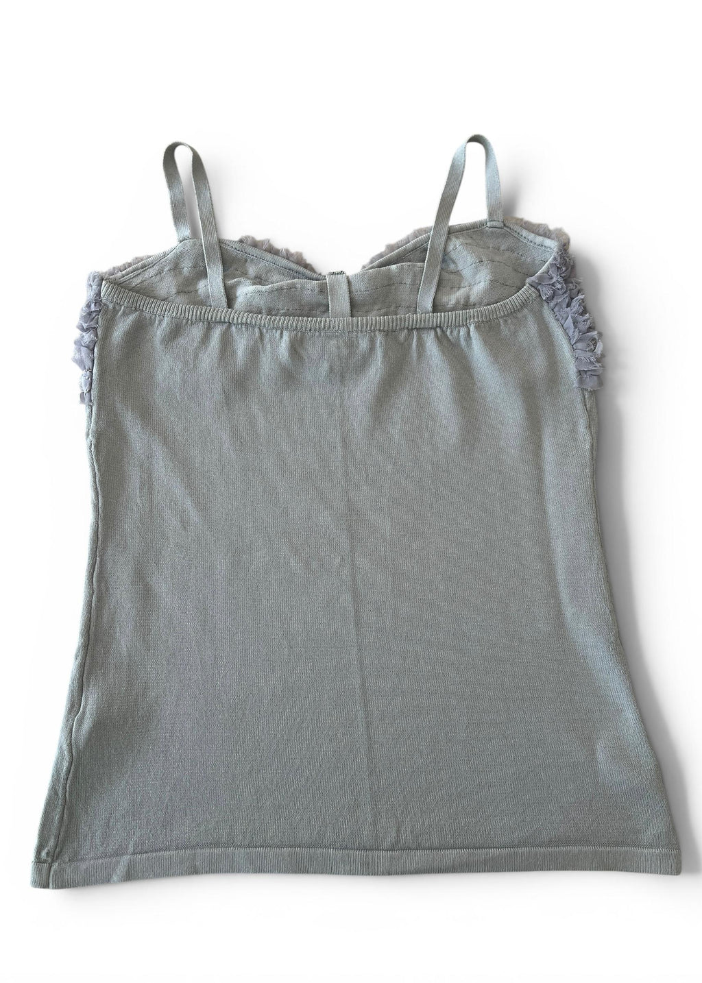 Top Vintage Y2K Grigio con Rouches e Cristalli