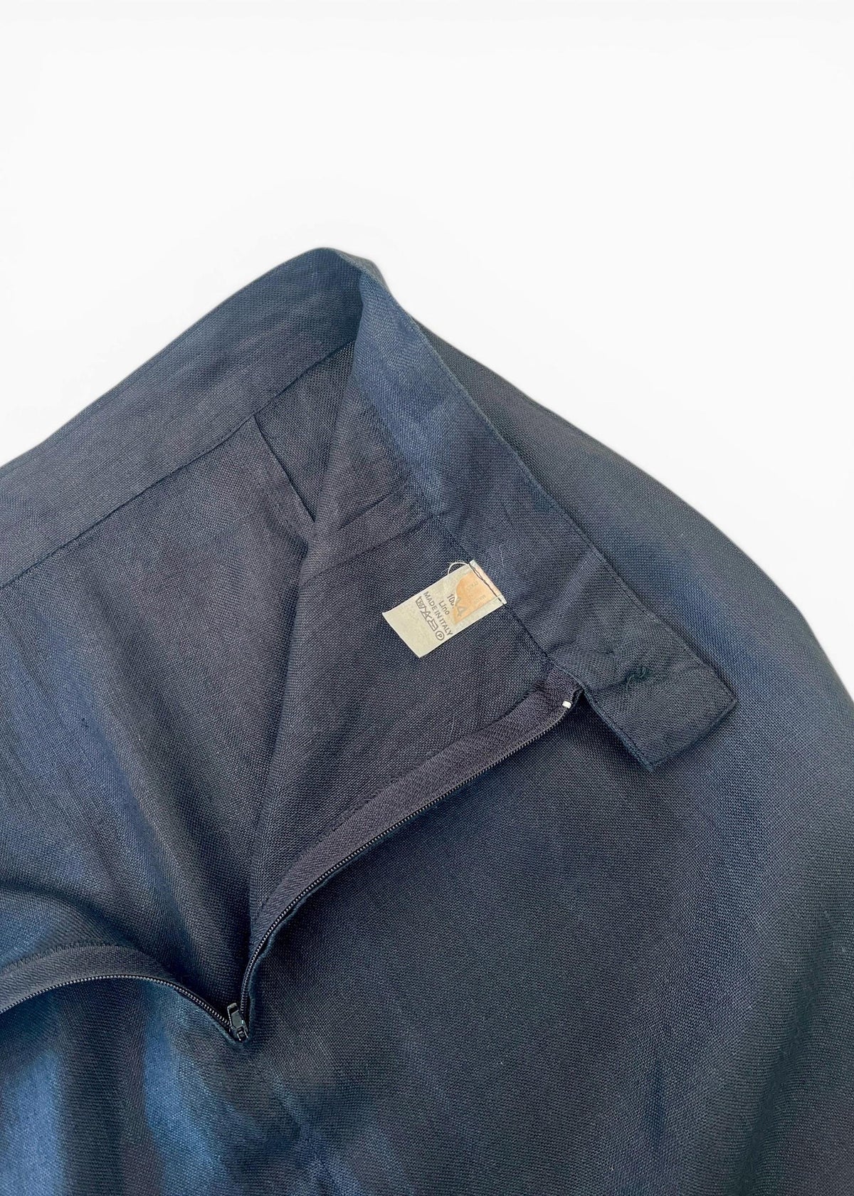 Gonna Vintage in Puro Lino Nero