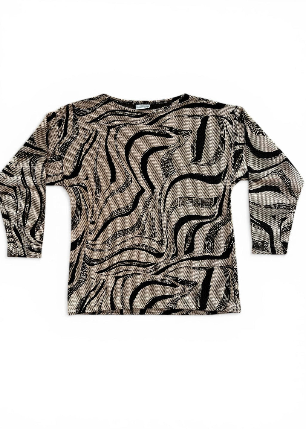 Completo vintage composto da top a maniche lunghe e gonna midi coordinata