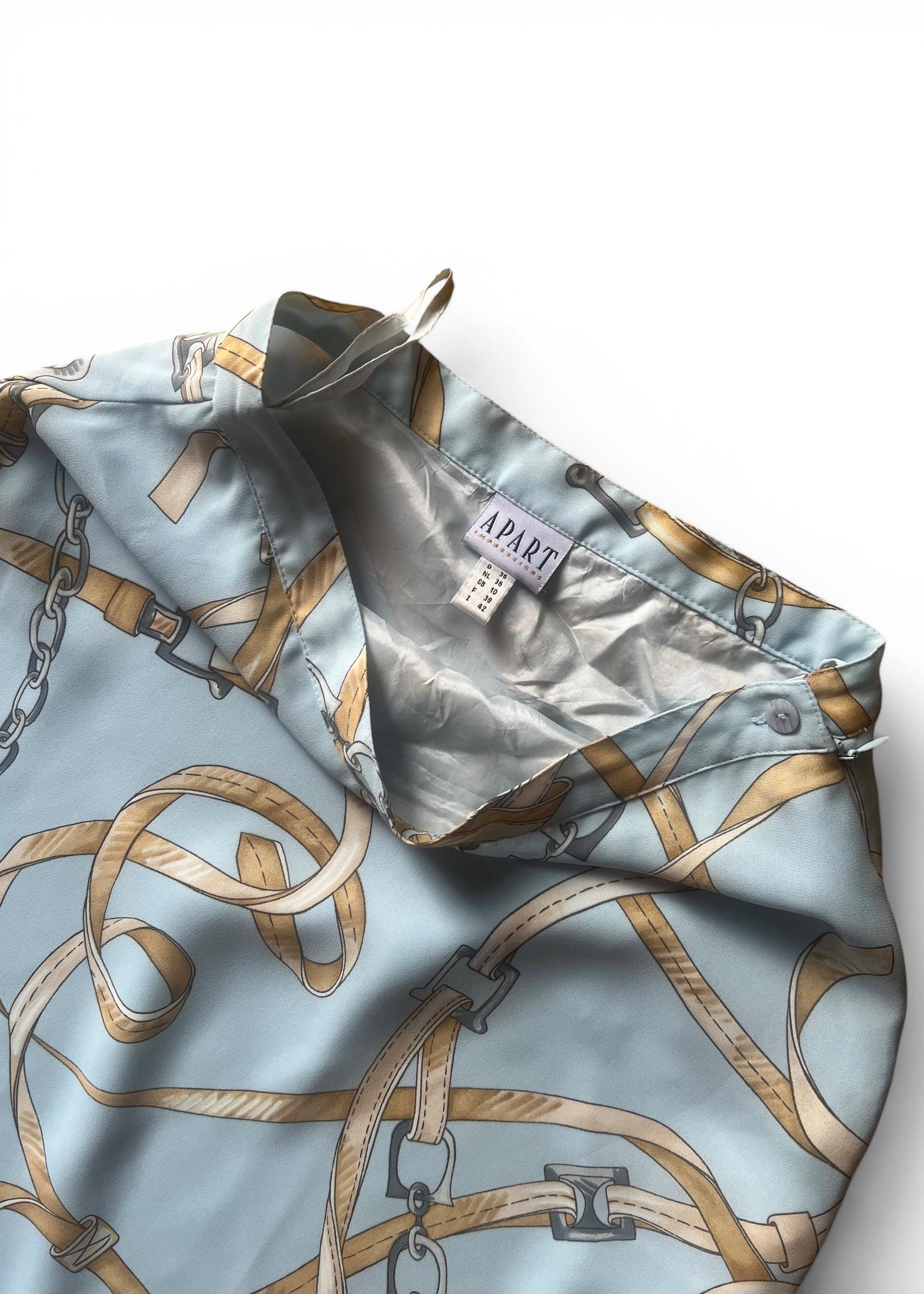 Gonna Lunga Vintage Y2K Azzurro Cielo