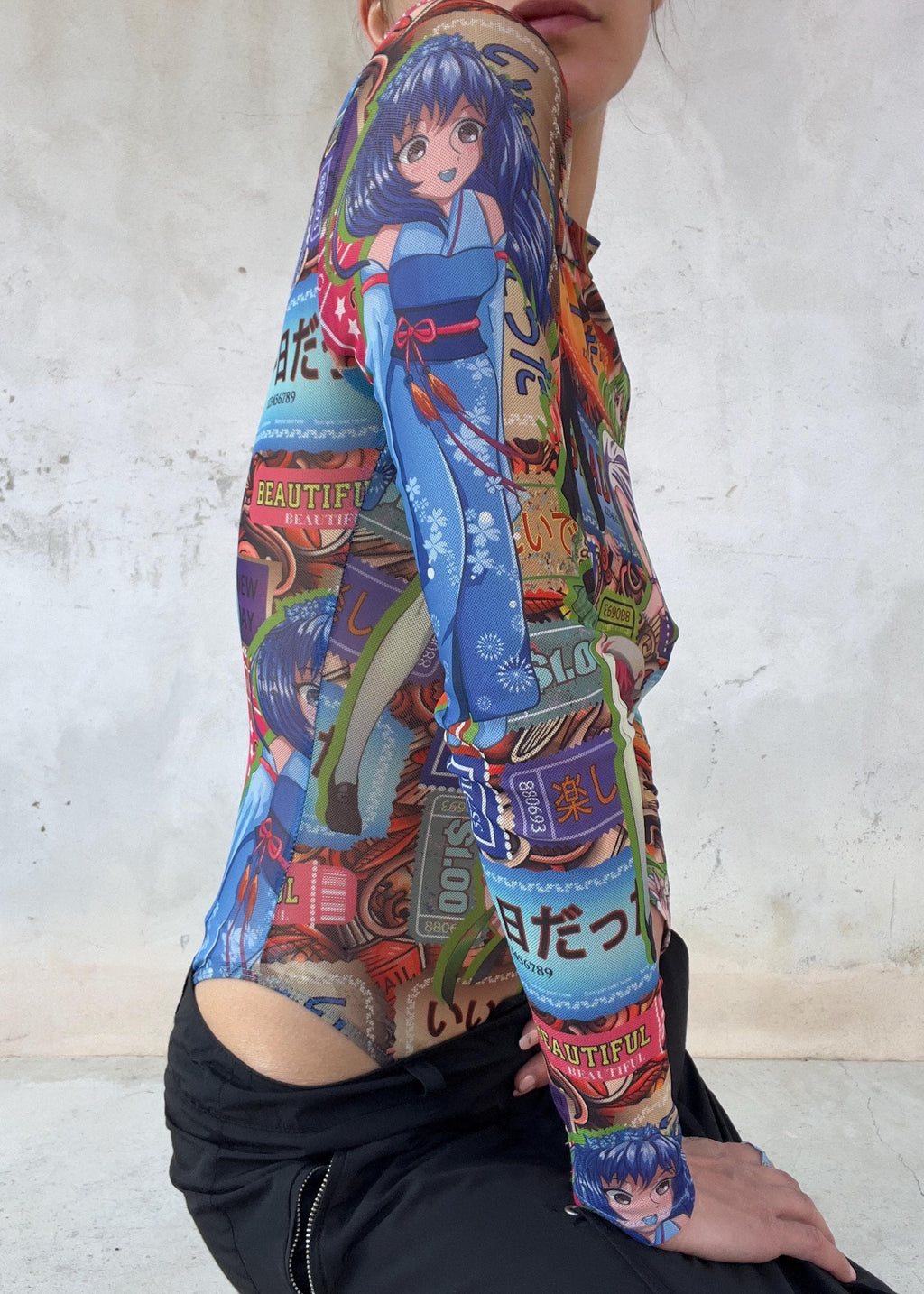Body Mesh Stampa Anime Manga